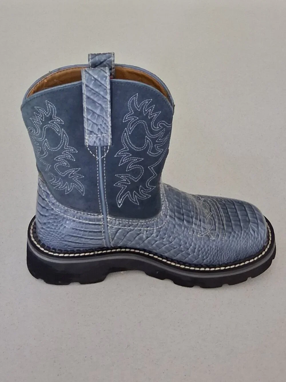 Ariat | Shoes | Ariat Fat Baby 4lr Technology Blue Suede Croc Western ...